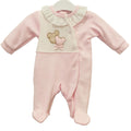 Babygrow em veludo rosa urso
