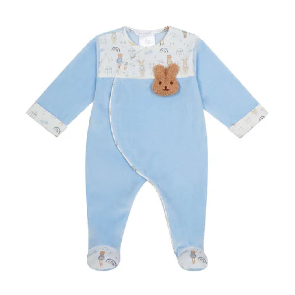 Babygrow em veludo azul urso | DEOLINDA