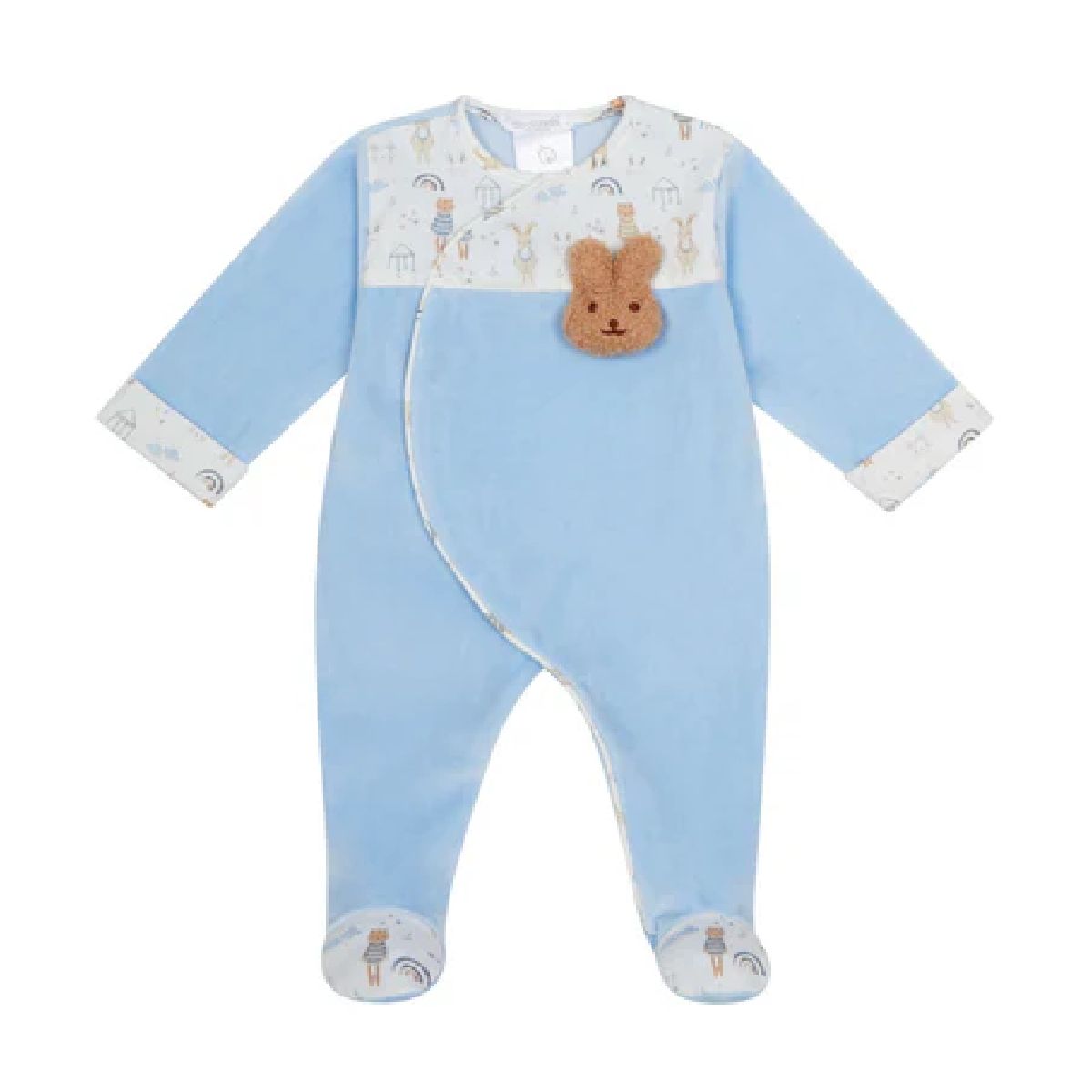 Babygrow em veludo azul urso | DEOLINDA