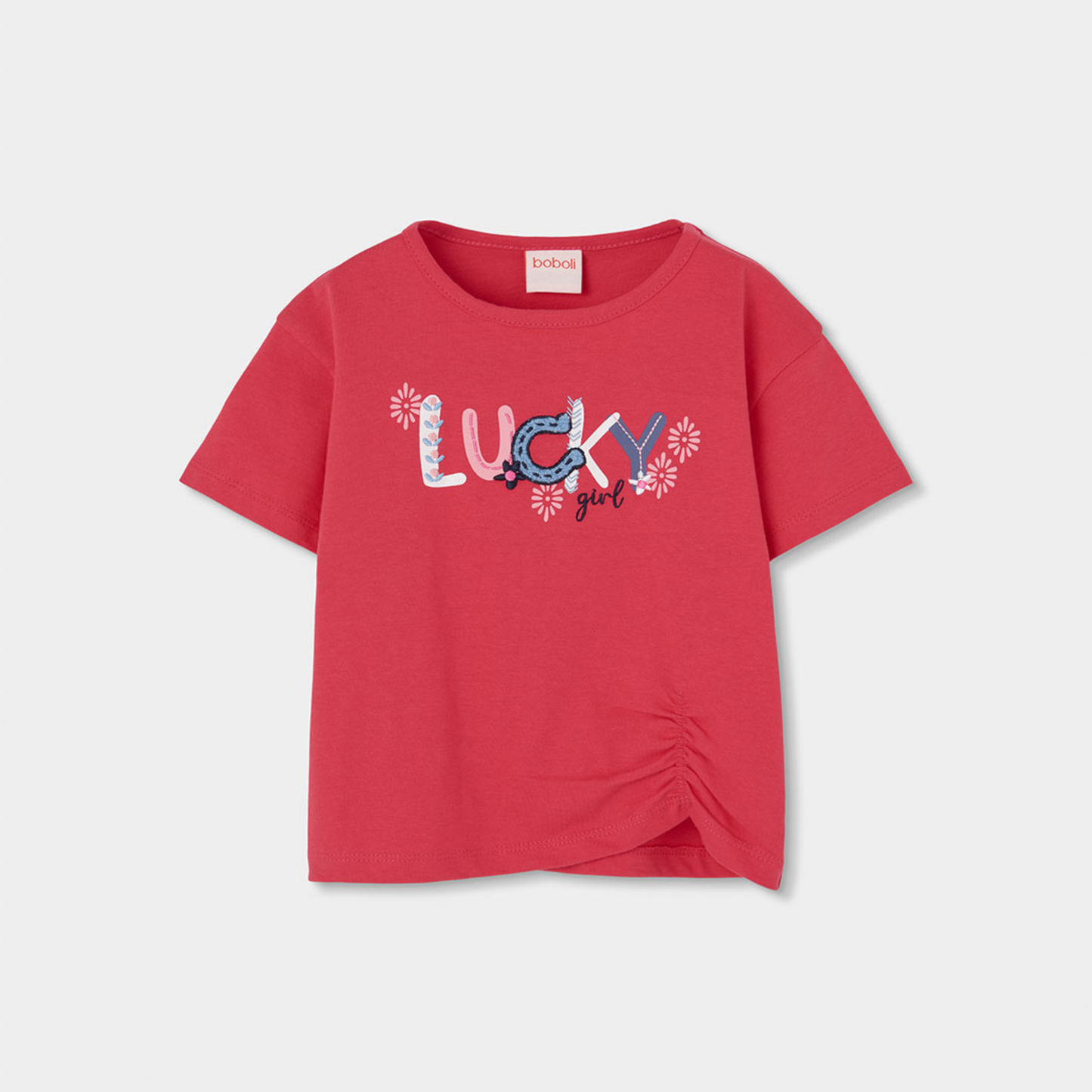 T-shirt Manga Curta Menina - Cerise