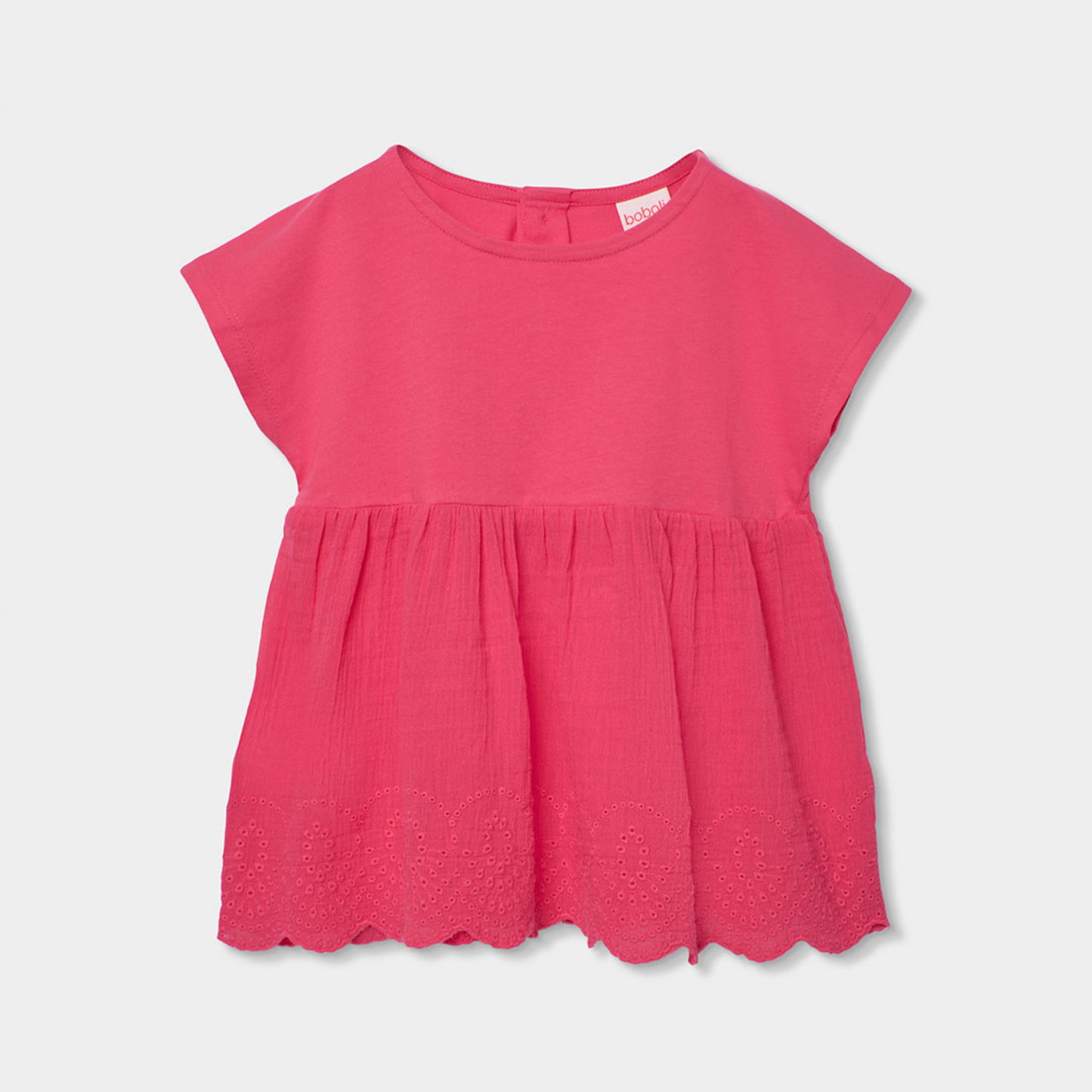 Blusa Combinada com Bainha Bordada