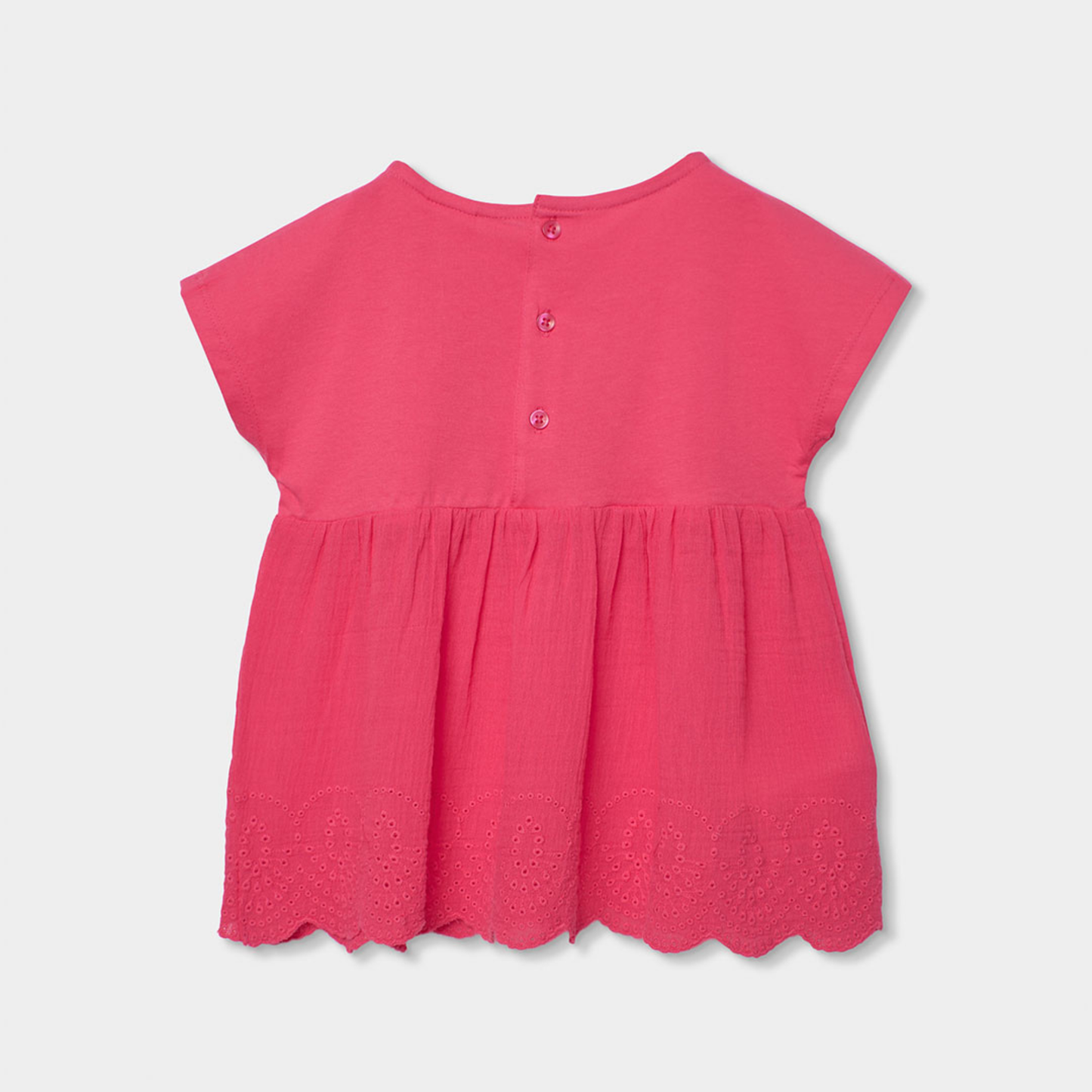 Blusa Combinada com Bainha Bordada