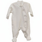 Babygrow em veludo azul / branco