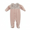 Babygrow veludo rosa "Flourish" | BABI