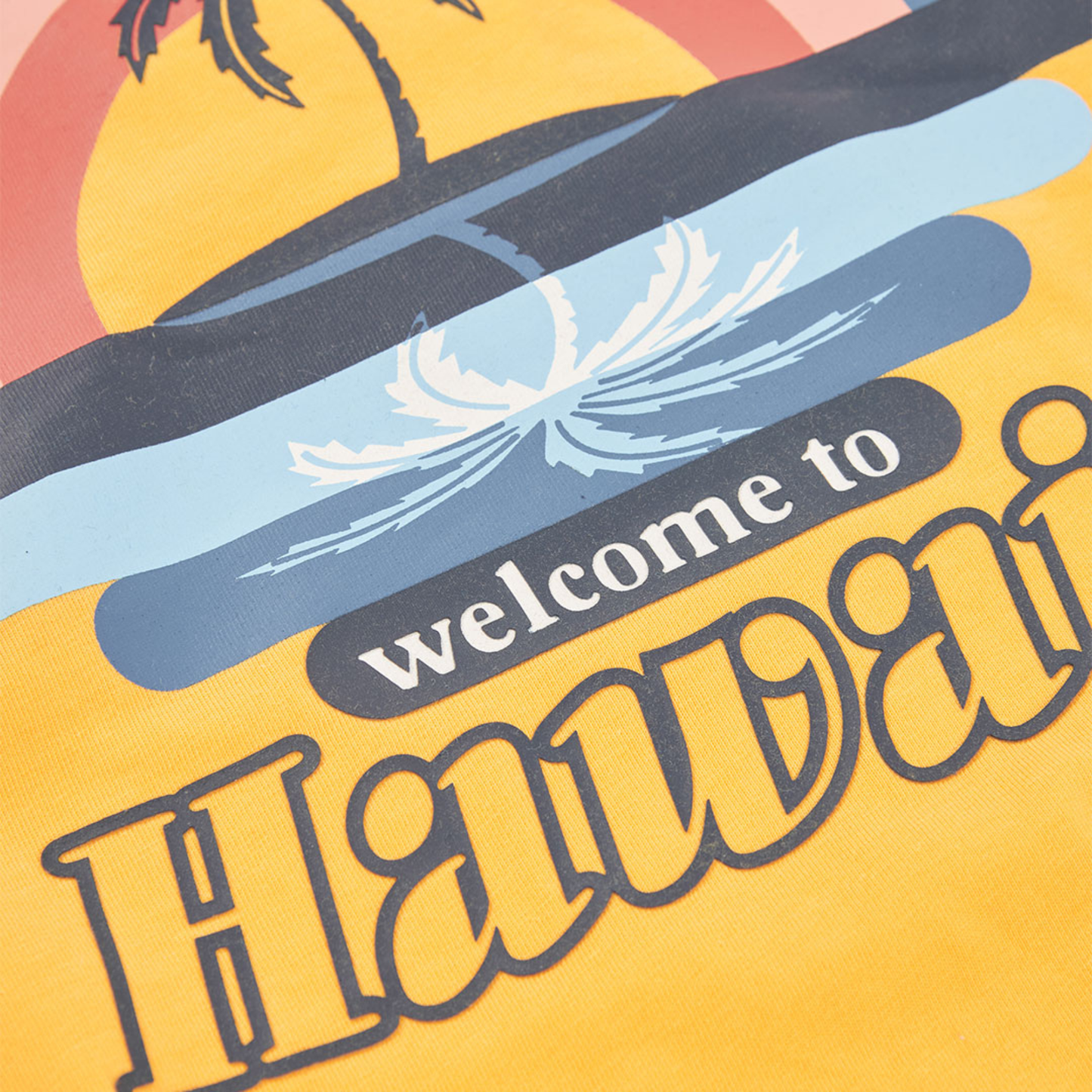 Conjunto de Verão para Criança Amarelo e Azul “Welcome to Hawaii” | T-Shirt + Calções
