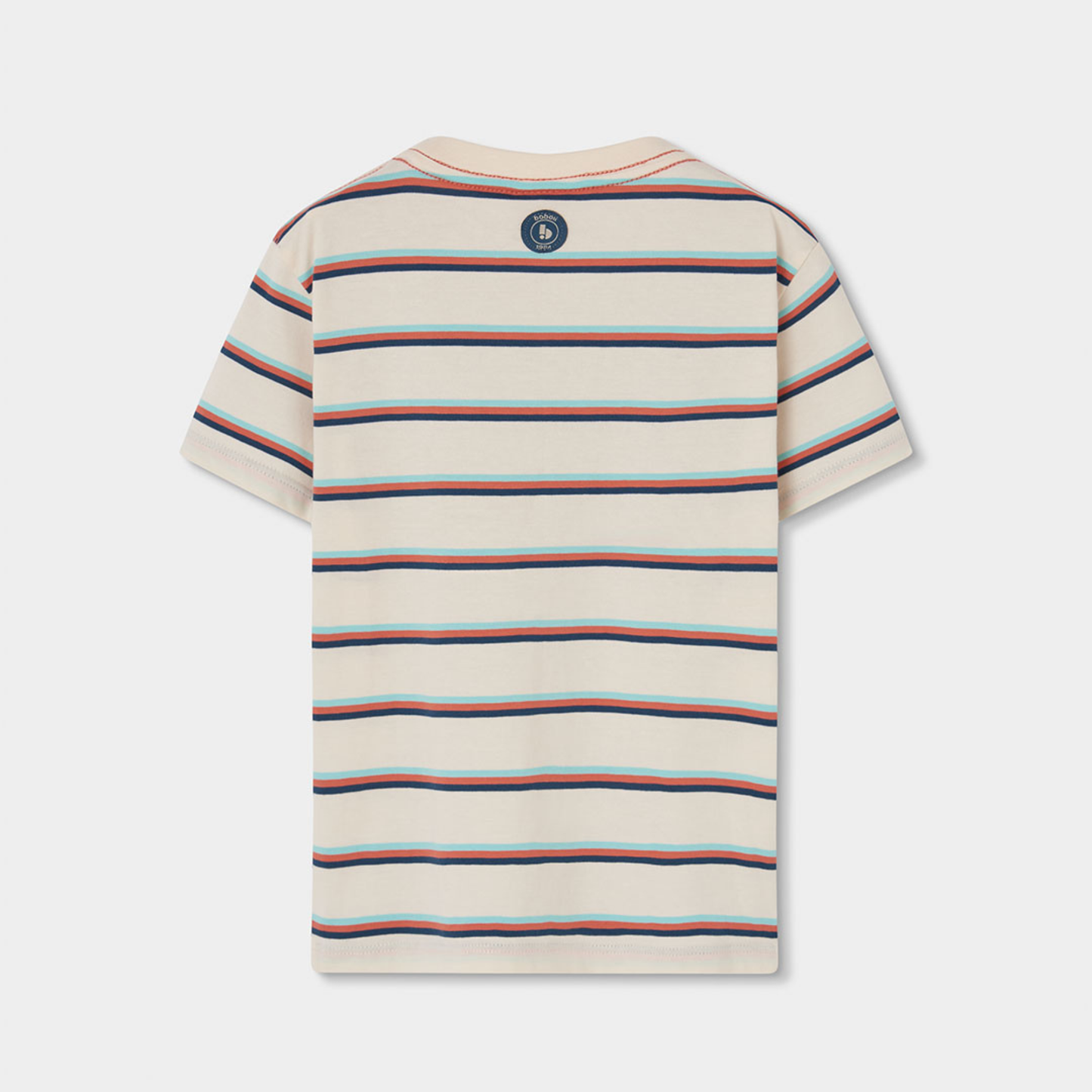 T-shirt de Riscas para Menino com Emblemas