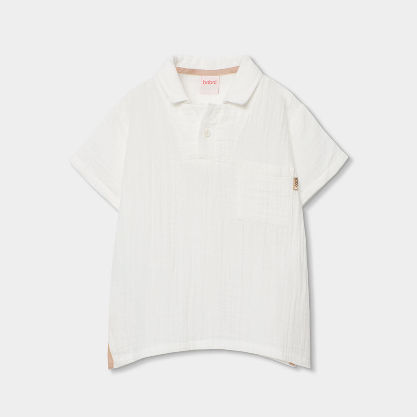 Polo infantil de algodão branco
