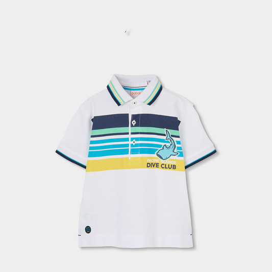 Polo Piqué "Pacific Islands Dive Club" – Estilo Fresco para Pequenos Mergulhadores
