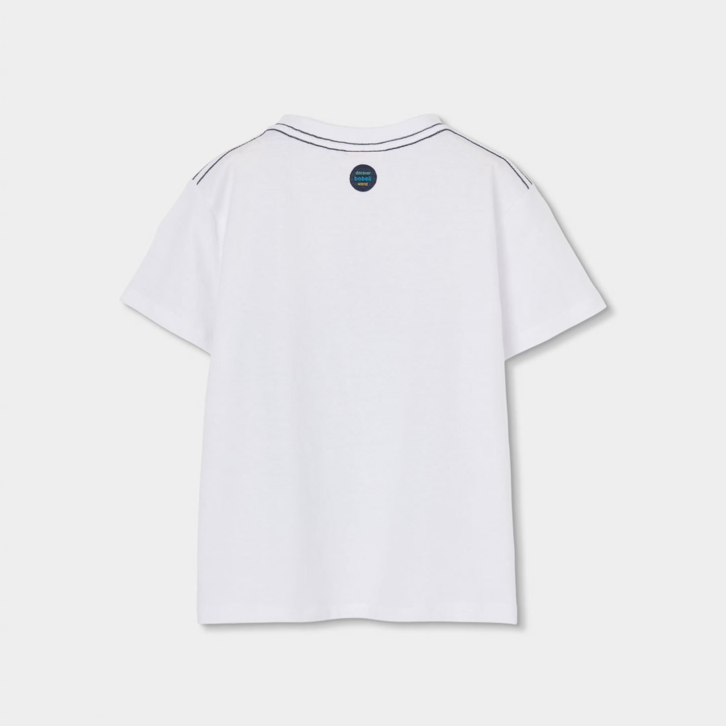 T-shirt manga curta com Estampado de Tubarão