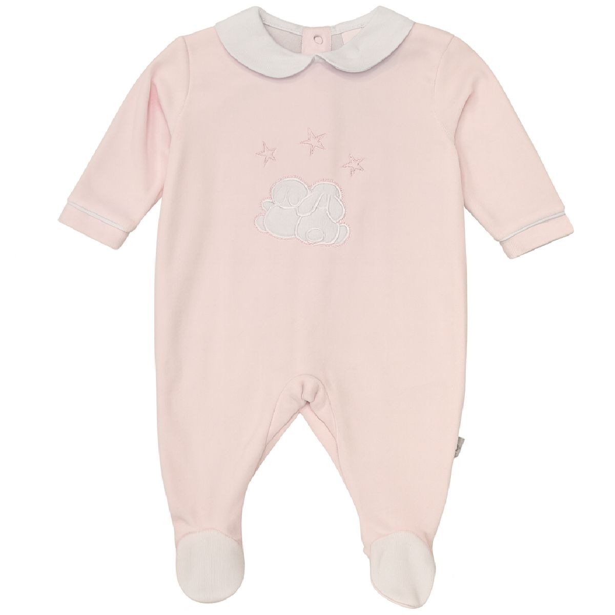 Babygrow veludo rosa coelhos