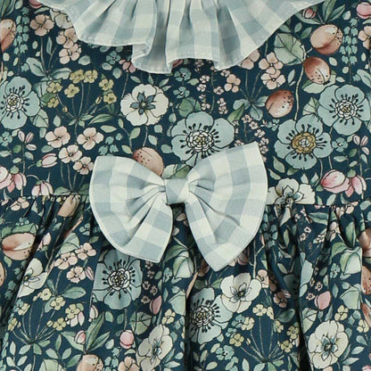 Vestido Floral com Casaco de Malha Rosa Incorporado