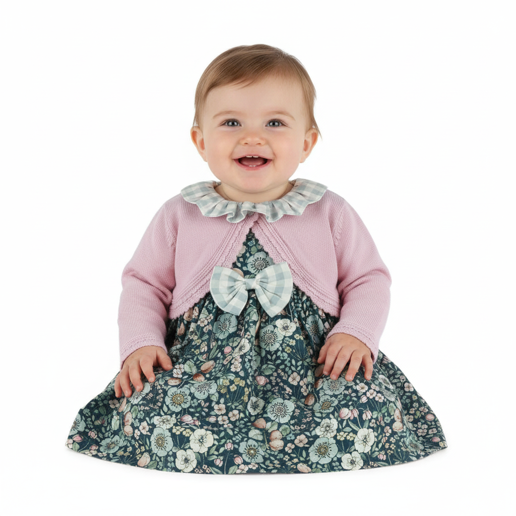 Vestido com casaco floral