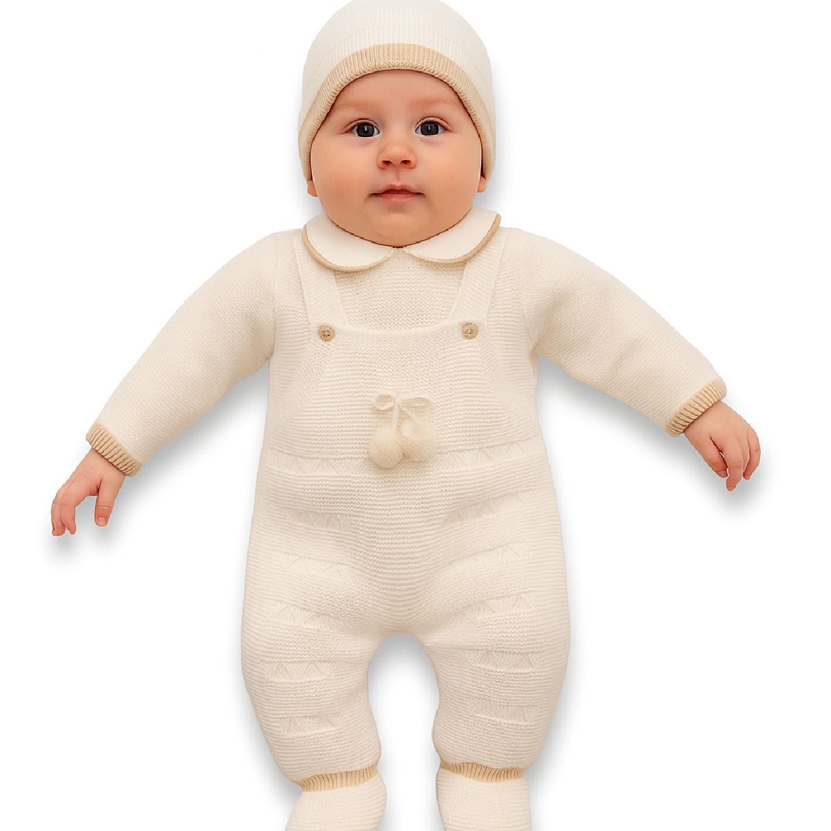 Conjunto de 3 peças malha pérola para bebé