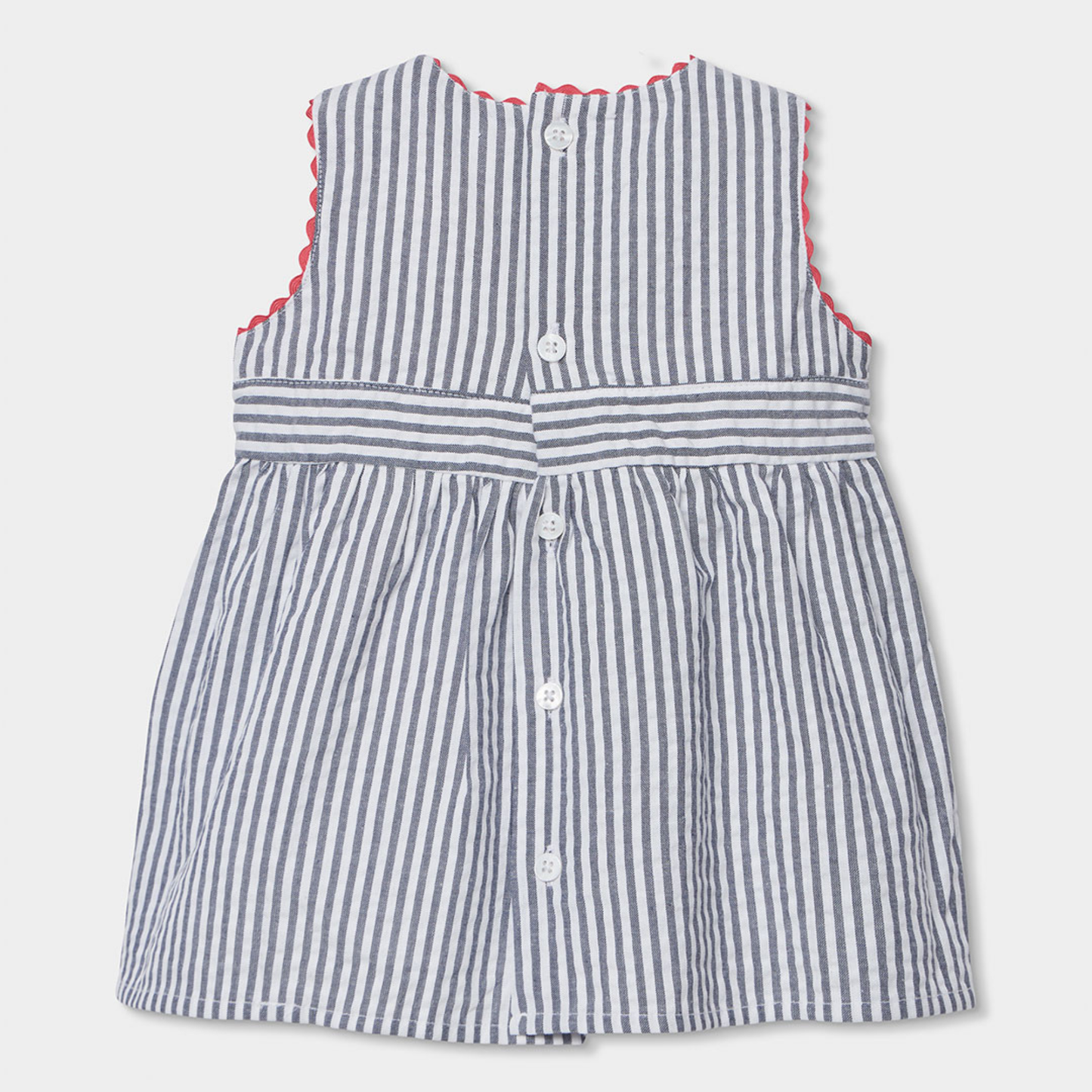 Conjunto de Vestido e Tapa-fraldas às Riscas para Bebé Menina