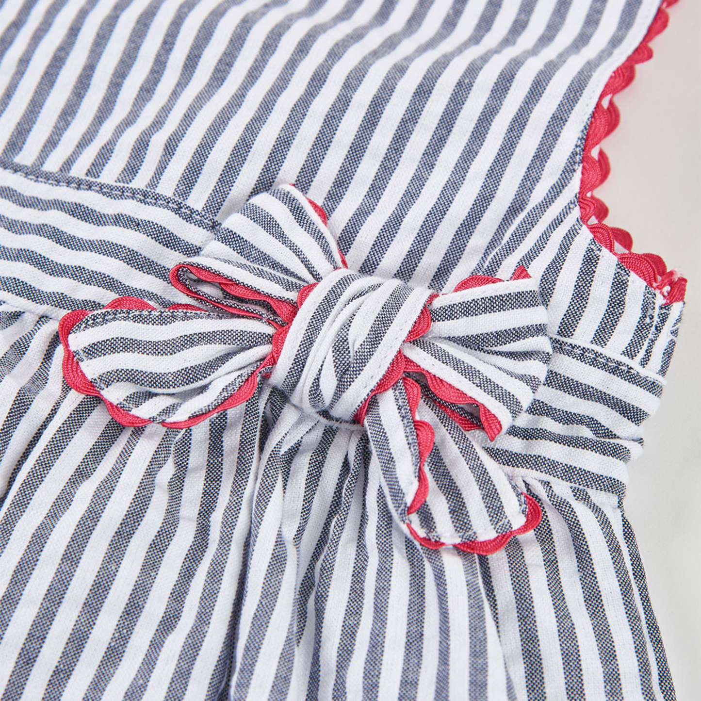 Conjunto de Vestido e Tapa-fraldas às Riscas para Bebé Menina