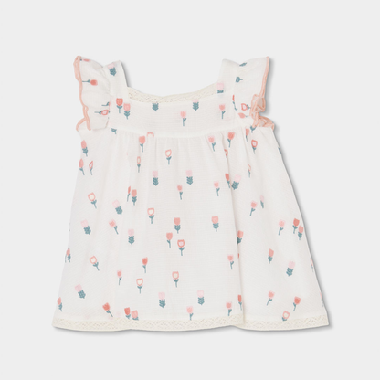 Vestido de Flores e Tapa-fraldas
