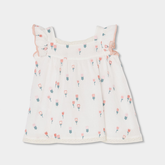Vestido de Flores e Tapa-fraldas