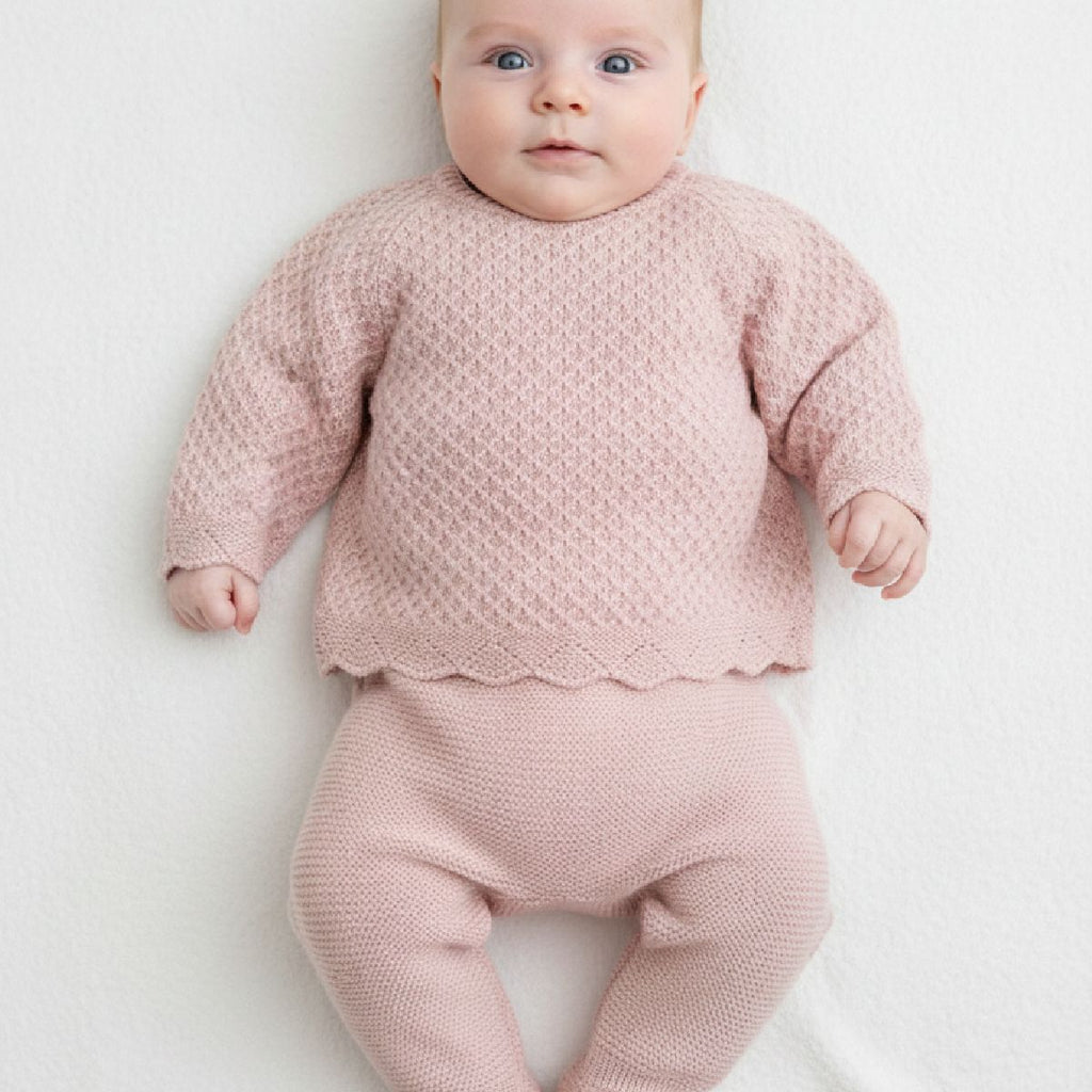 Conjunto de malha bebé menina "soft" - 3pç rosa velho | BABI