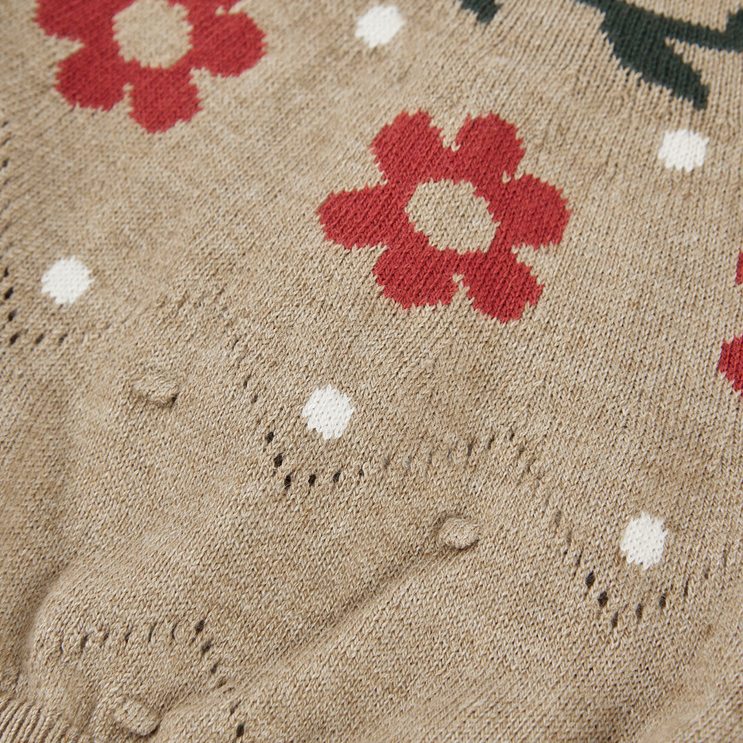 Camisola Bege Estampado de Flores