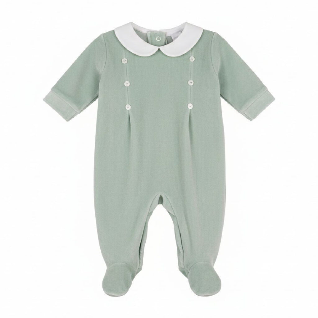 Babygrow de veludo verde