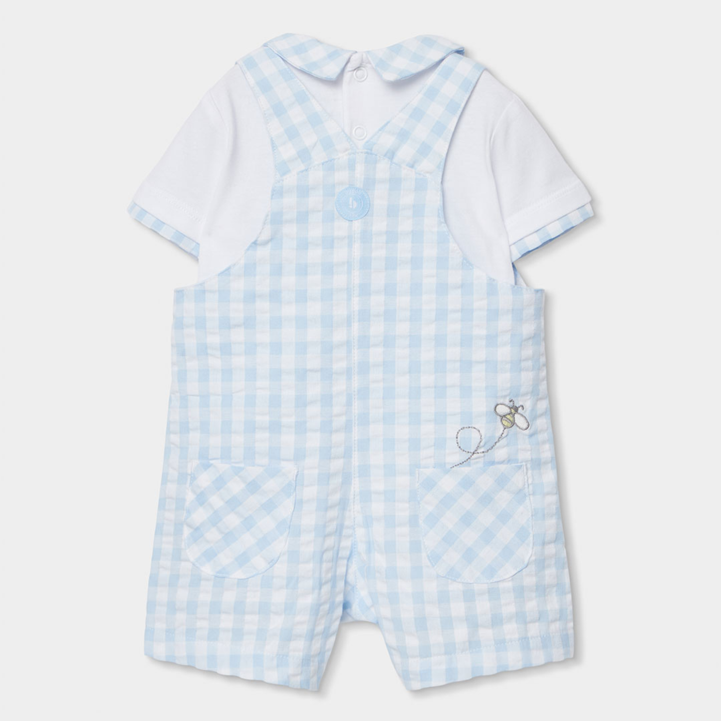 Conjunto de Jardineiras Vichy e Polo