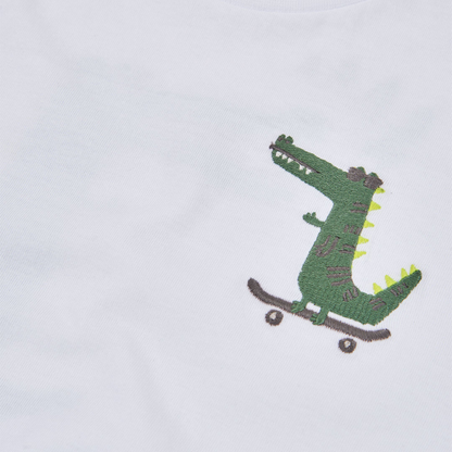 T-shirt com Estampado de Crocodilo
