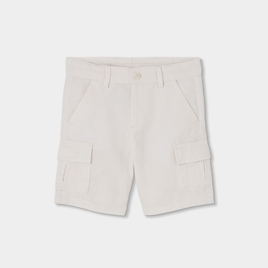Calções de Linho Tipo Cargo – Elegância Natural e Frescura para Rapaz