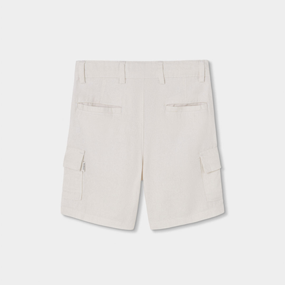 Calções de Linho Cargo Branco