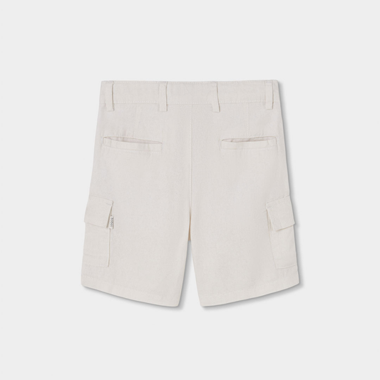Calções de Linho Tipo Cargo – Elegância Natural e Frescura para Rapaz