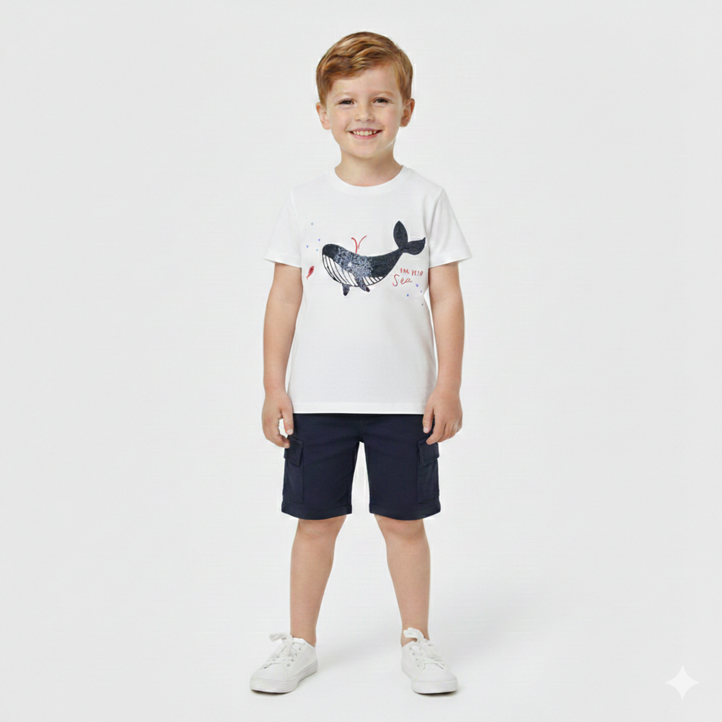 T-shirt Branca com Baleia