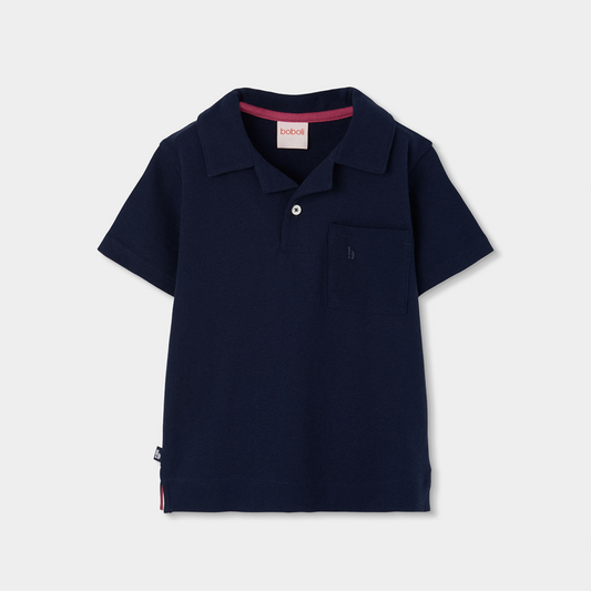 Polo De algodão Azul-marinho