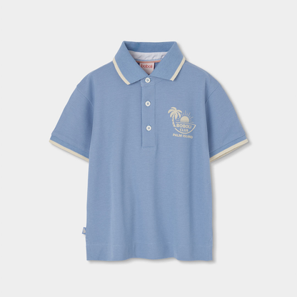 Polo Piqué Azul "Palm Island"