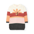 Vestido malha | Cor de laranja flor| BOBOLI