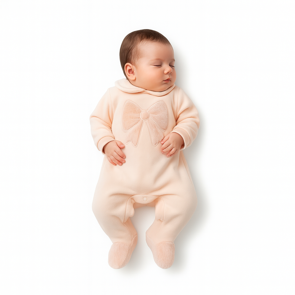 Babygrow de veludo rosa | DEOLINDA