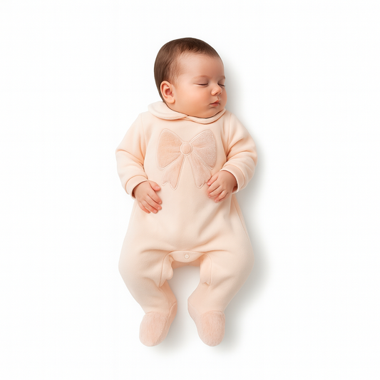 Babygrow de veludo rosa | DEOLINDA