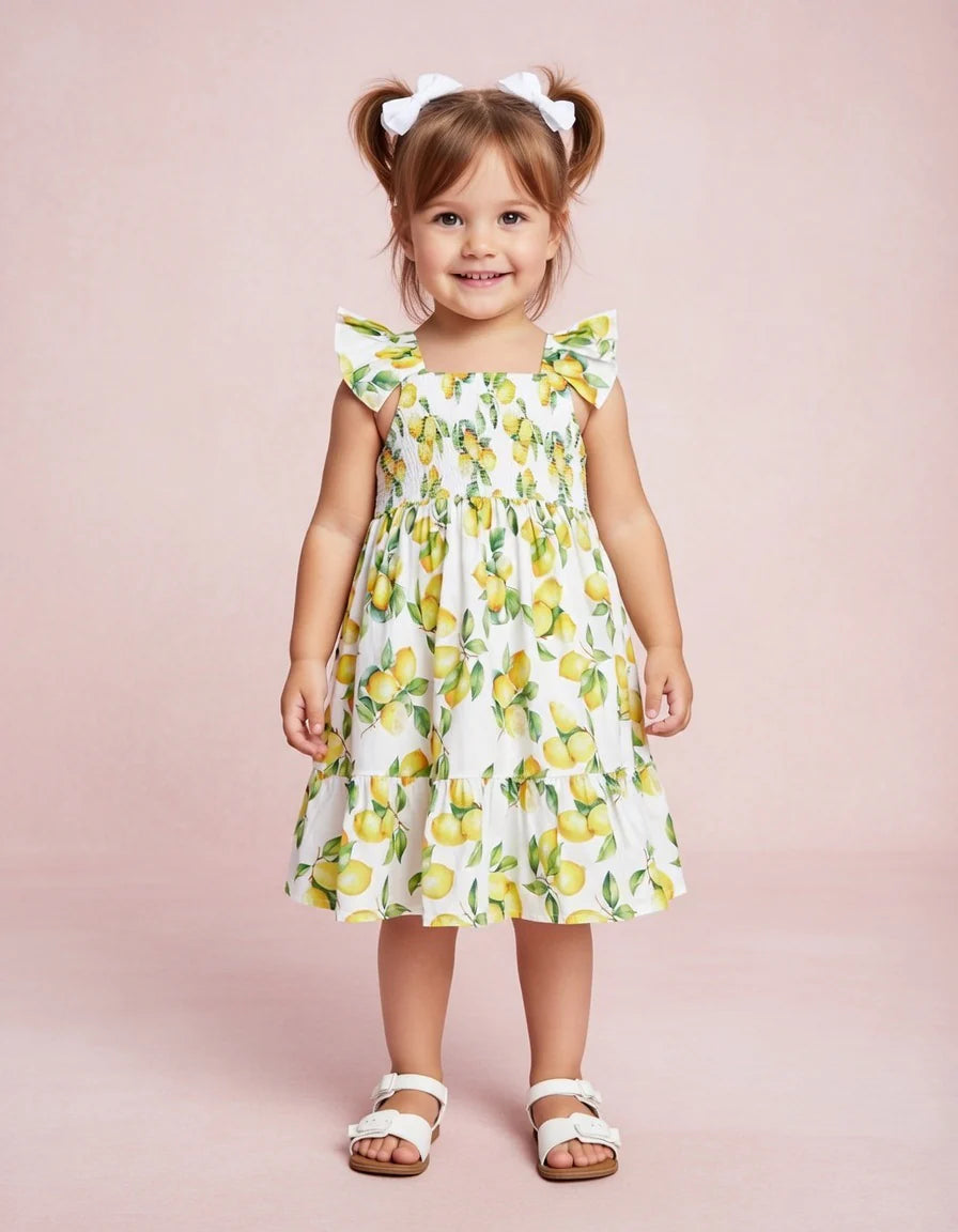 Vestido em Algodão para Menina - Limões