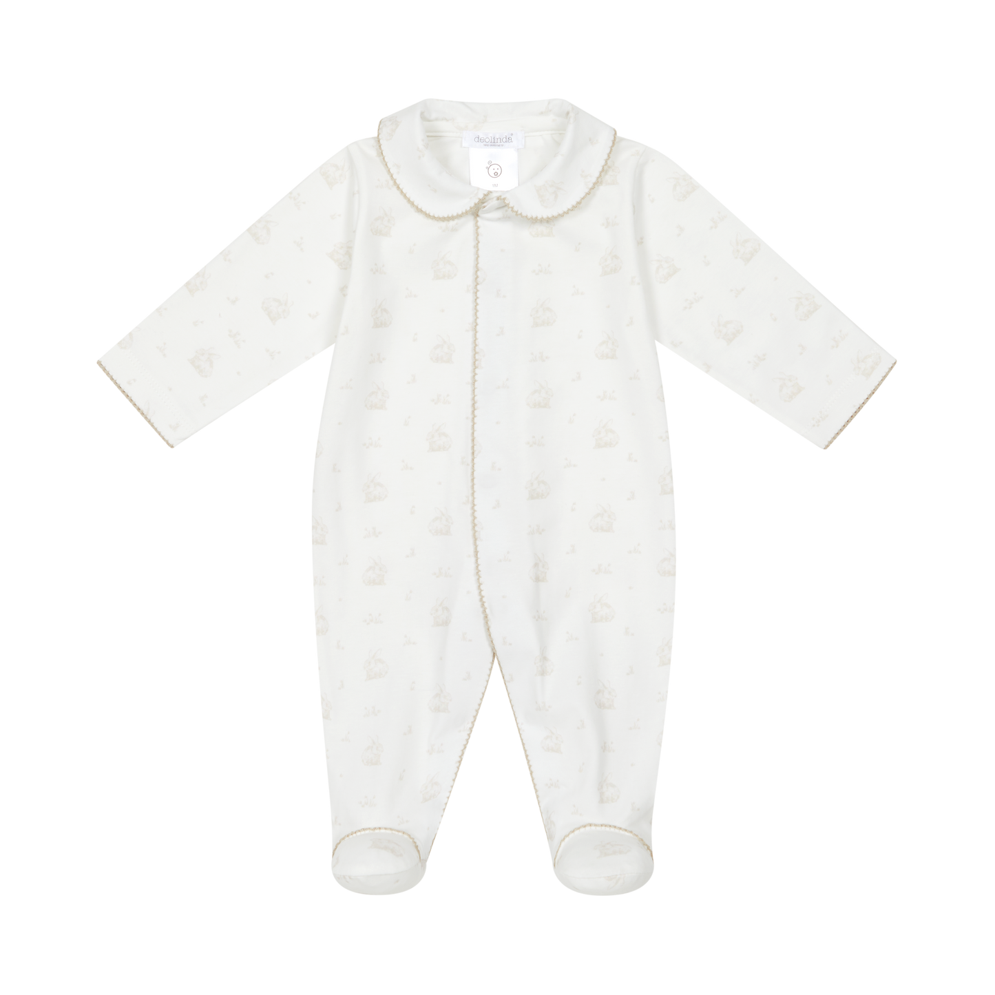 Babygrow em Algodão para Bebé e Recém-Nascido - Bege