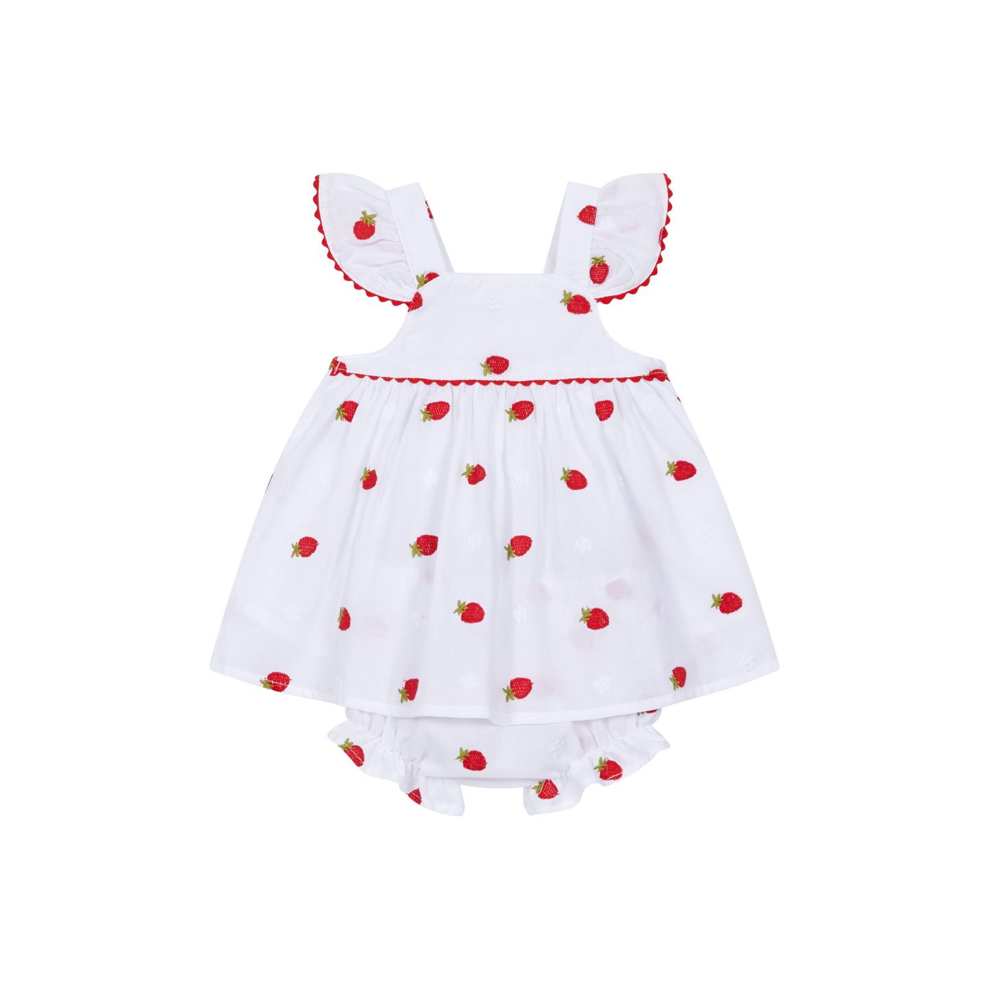 Vestido com Tapa fraldas - Morangos