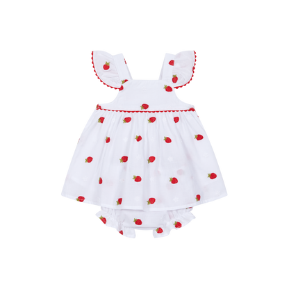 Vestido com Tapa fraldas Morangos