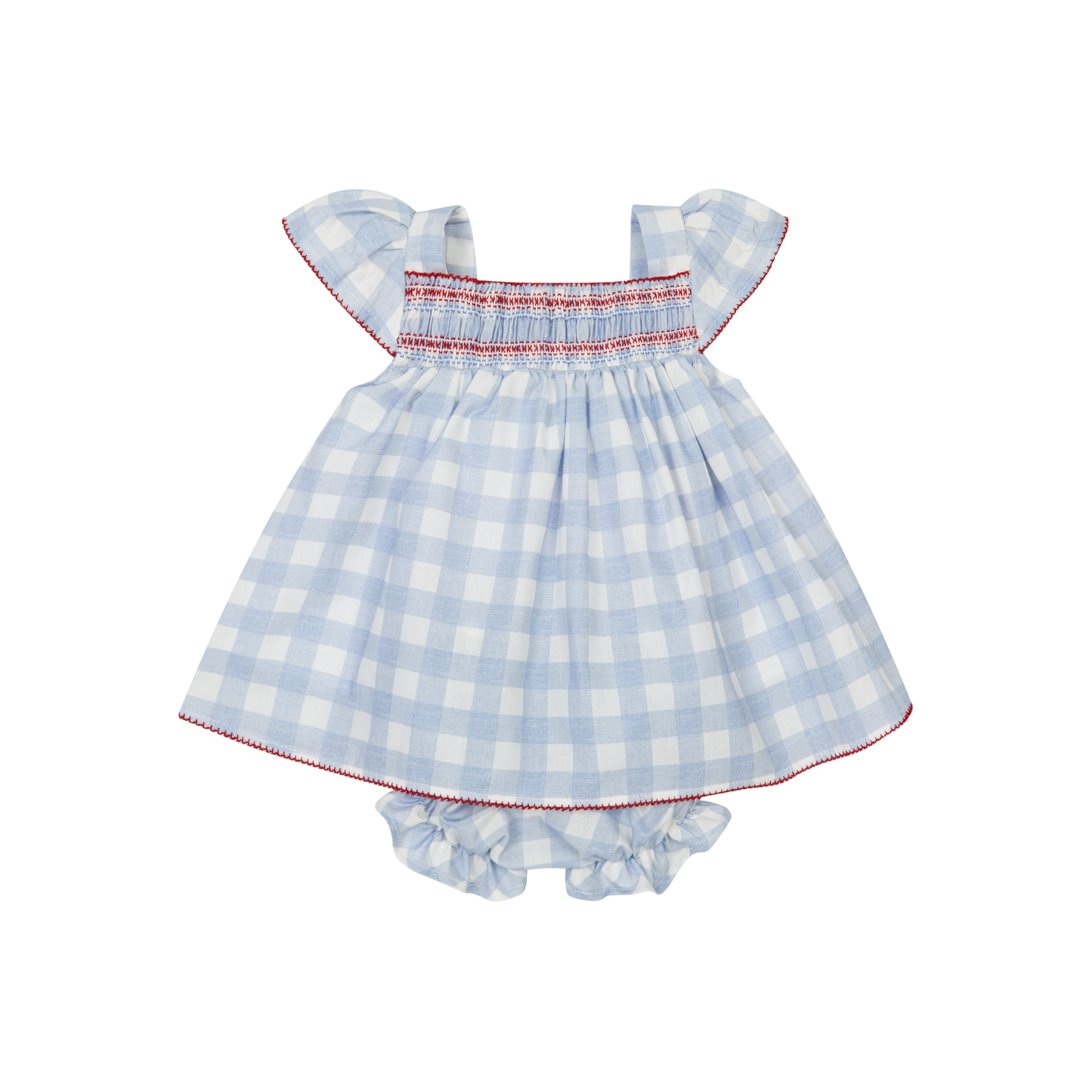 Vestido com Tapa Fraldas em Algodão Bebé Menina Vichy