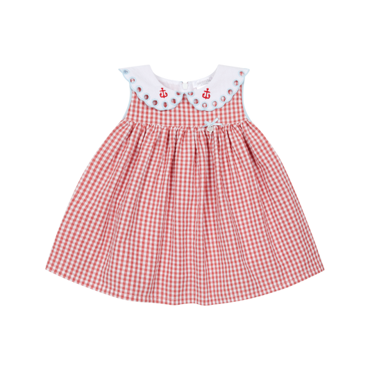 Vestido para Menina- Vichy Vermelho e Branco