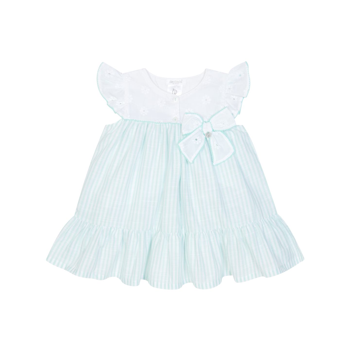 Vestido Deolinda Verde Água para Bebé Menina
