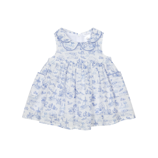 Vestido em Algodão Toile de Jouy  Menina