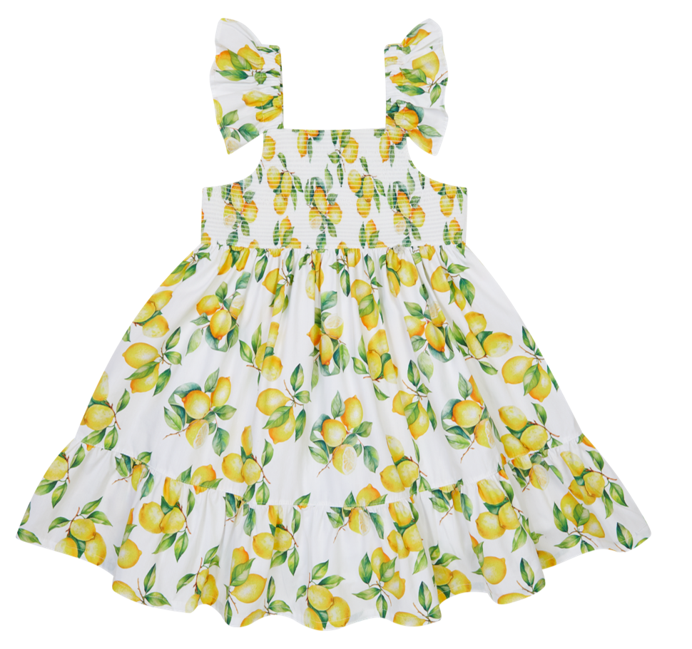 Vestido em Algodão para Menina - Limões