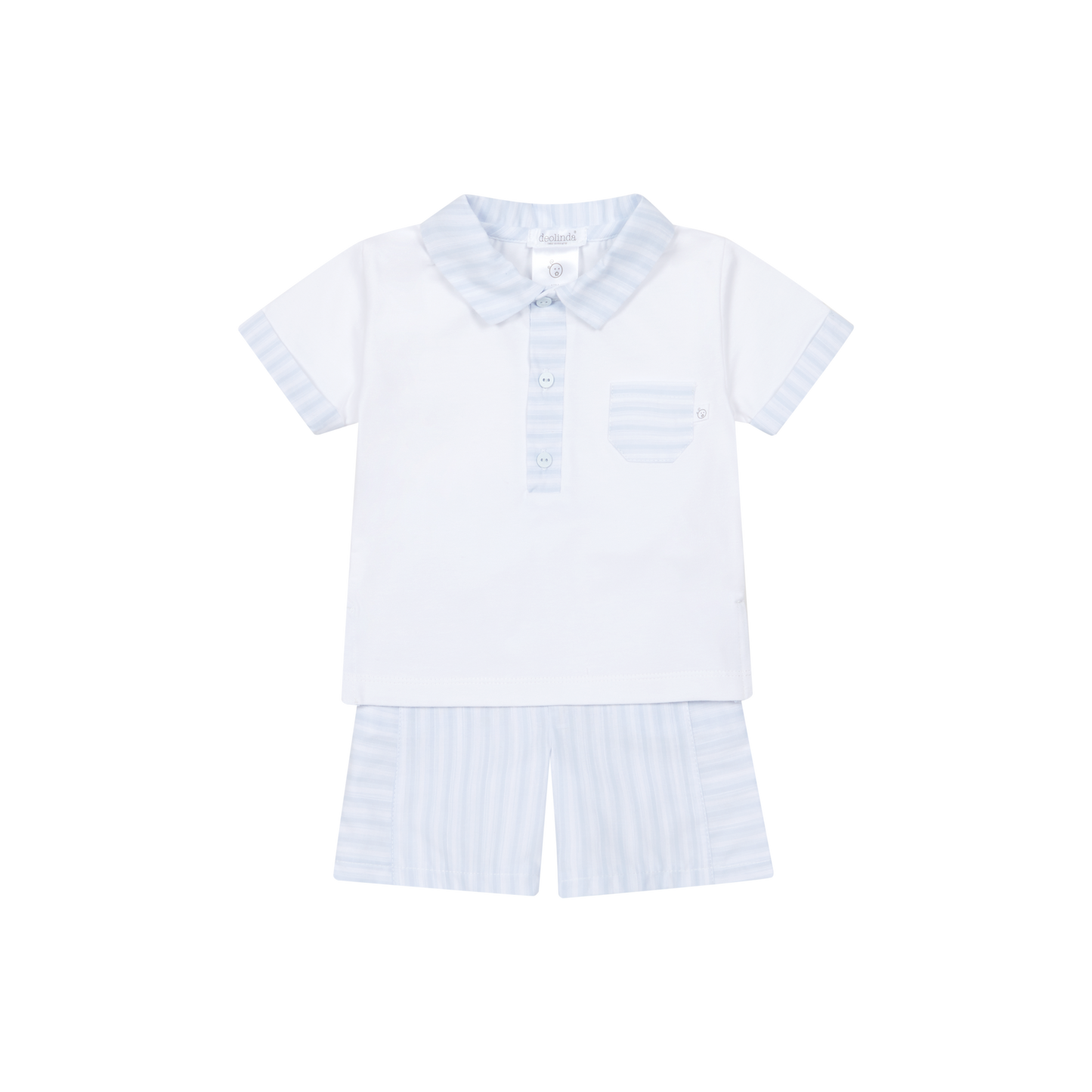 Conjunto em Algodão Riscas para Menino 2pc