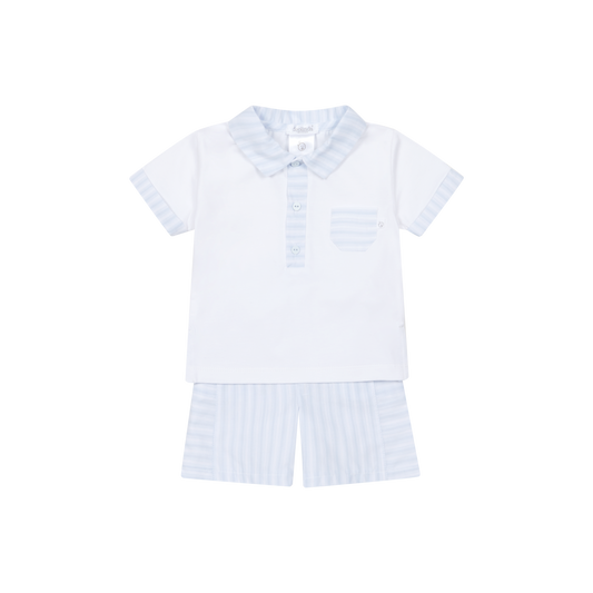 Conjunto em Algodão Riscas para Menino 2pc