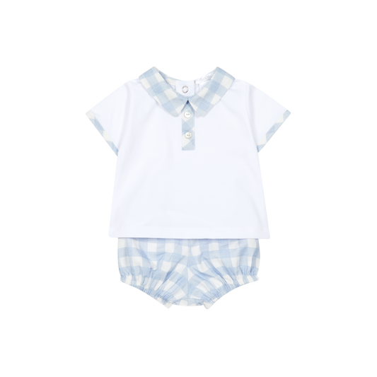 Conjunto em Algodão Vichy para Bebé Menino 2pc