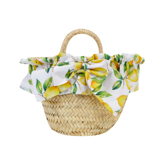 Cesta Infantil com Tecido Estampado com Limões