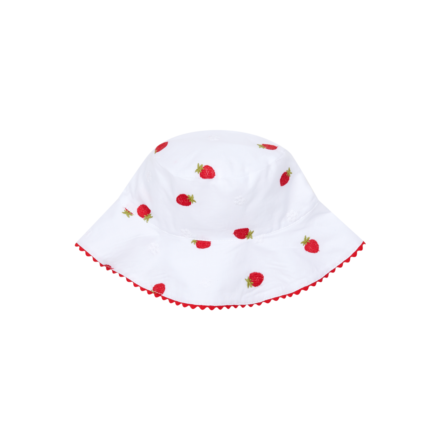 Chapéu de Bebé com Bordado de Morangos – Proteção Solar e Estilo
