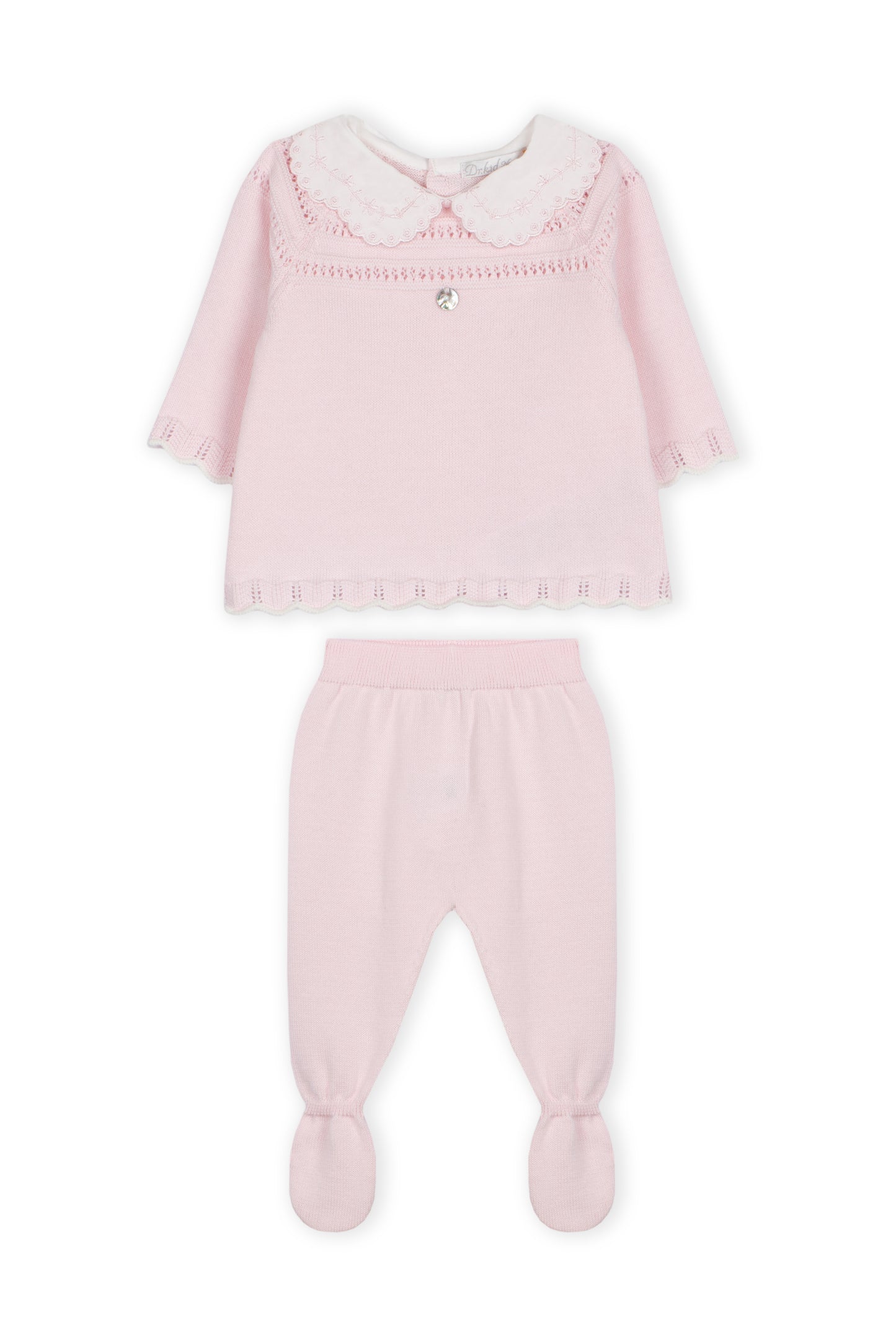 Conjunto Malha Rosa Bebé